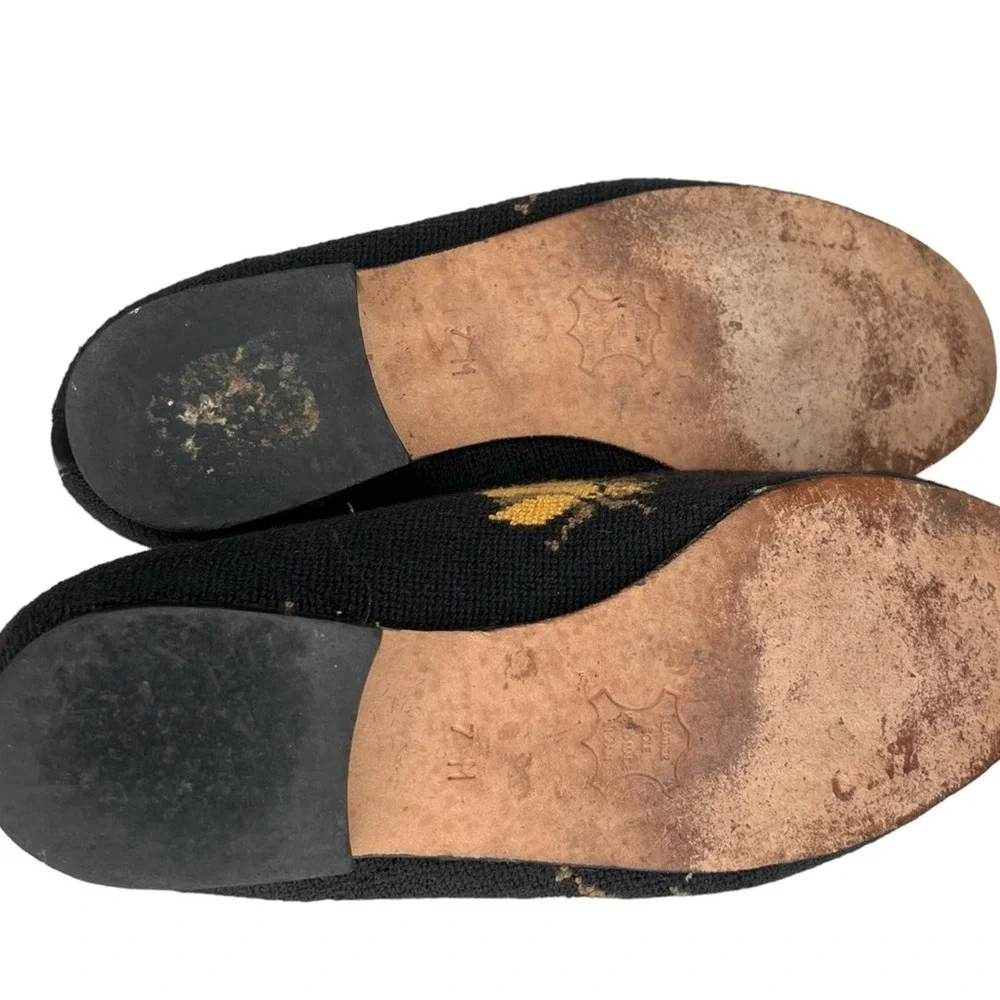 Vintage Zalo Black Tapestry Bee Flats‎